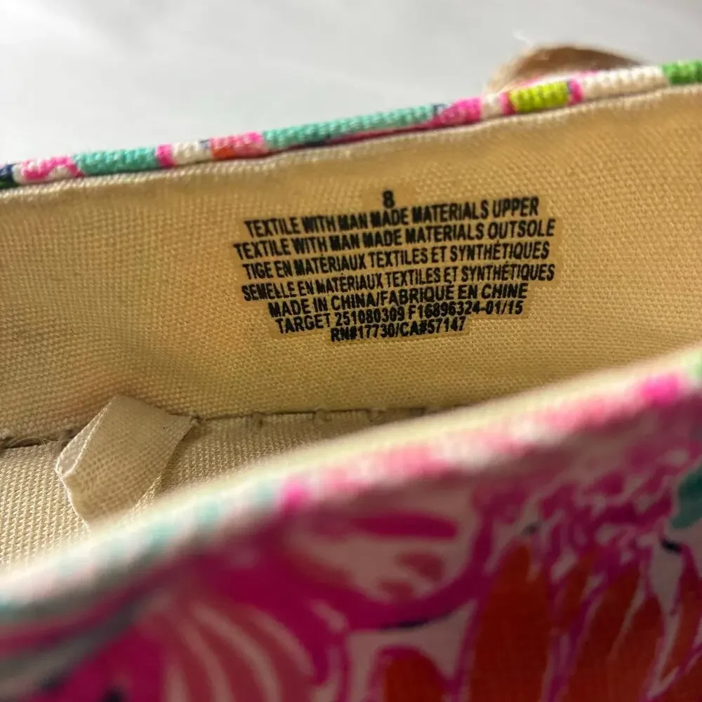 Lilly Pulitzer for Target Nosey Posey Floral Gold Toe Espadrilles Women's 8